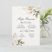 Boho Quinceanera Spaans Kaart (Staand voorkant)