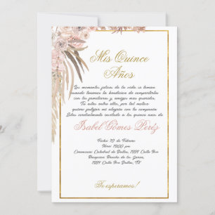 Boho Quinceanera uitnodiging