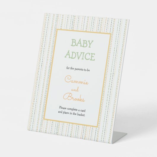 Boho Rain Sprinkles baby advies tafel teken Reclamebord Met Voetstuk (Voorkant)