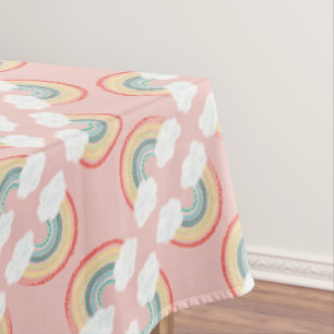 Boho Rainbow 1st Birthday Party Pink Girl Tafelkleed