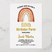 Boho Rainbow Aangepaste Verjaardagsfeest Folie Uit Folie Uitnodiging (Voorkant)