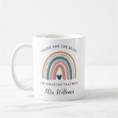 Boho Rainbow Appréciation de l'enseignant Nom Mug (Gauche)
