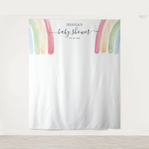 Boho Rainbow Baby shower Achtergrond Fotocabine Wandkleed