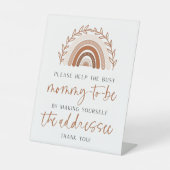 Boho Rainbow Baby shower Addressee Sign Reclamebord Met Voetstuk (Voorkant)