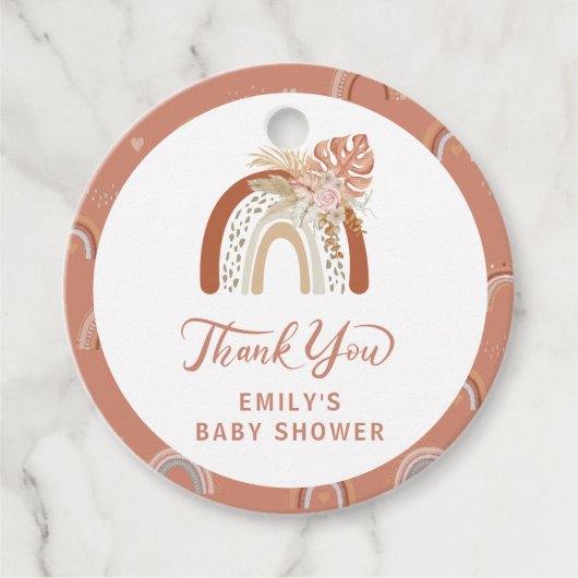 Boho Rainbow Baby shower Bedankjes Labels (Voorkant)