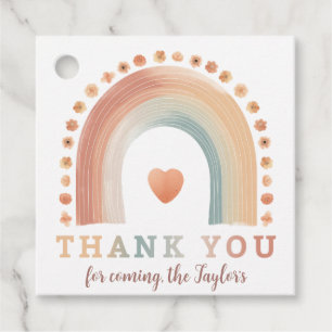 Boho Rainbow Baby shower Bedankt Labels – Watercol