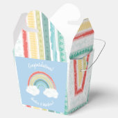 Boho Rainbow Baby shower Blue Boy Bedankdoosjes (Geopend)