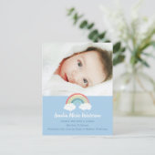Boho Rainbow Baby shower Blue Boy Briefkaart (Staand voorkant)