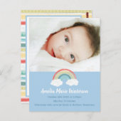 Boho Rainbow Baby shower Blue Boy Briefkaart (Voorkant / Achterkant)