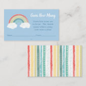Boho Rainbow Baby shower Blue Boy Informatiekaartje (Voorkant / Achterkant)