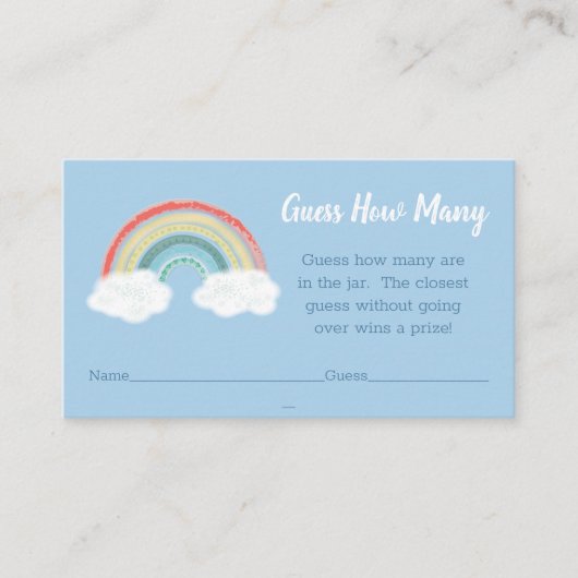Boho Rainbow Baby shower Blue Boy Informatiekaartje (Voorkant)