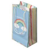 Boho Rainbow Baby shower Blue Boy Klein Cadeauzakje (Voorkant Gekanteld)