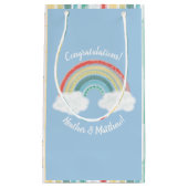 Boho Rainbow Baby shower Blue Boy Klein Cadeauzakje (Voorkant)
