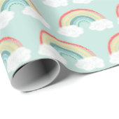 Boho Rainbow Baby shower Cadeaupapier (Rol Hoek)