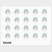 Boho Rainbow Baby shower Dank u wel Classic Round  Ronde Sticker (Vel)
