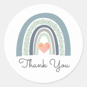 Boho Rainbow Baby shower Dank u wel Classic Round Ronde Sticker