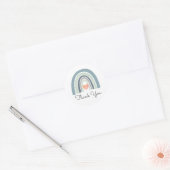 Boho Rainbow Baby shower Dank u wel Classic Round  Ronde Sticker (Envelop)