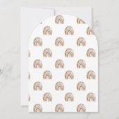 Boho Rainbow Baby shower Dusty Blue Invitation Kaart (Achterkant)