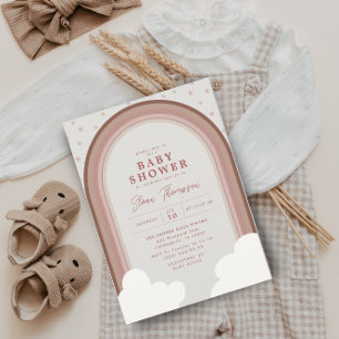 Boho Rainbow Baby shower Earthy Girl Kaart