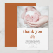 Boho Rainbow Baby shower Foto: Dank u wel Bedankkaart (Voorkant / Achterkant)