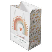 Boho Rainbow Baby shower Gift Bag – Waterverf Ear Medium Cadeauzakje (Voorkant Gekanteld)