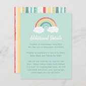 Boho Rainbow Baby shower Informatiekaartje (Voorkant / Achterkant)