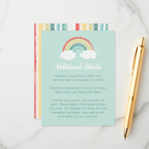 Boho Rainbow Baby shower Informatiekaartje