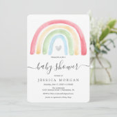 Boho Rainbow Baby shower Invitation Card Kaart (Staand voorkant)