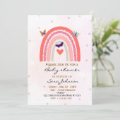 Boho Rainbow Baby Shower Invitation  Kaart (Staand voorkant)