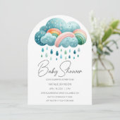 Boho Rainbow Baby shower Kaart (Staand voorkant)