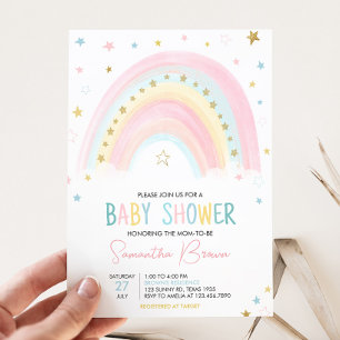Boho Rainbow Baby shower Kaart
