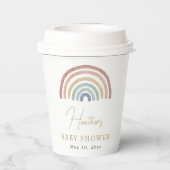Boho Rainbow Baby shower Papieren Bekers (Achterkant)