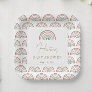Boho Rainbow Baby shower Papieren Bordje