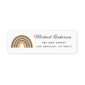 Boho Rainbow Baby Shower Return Address Label (Voorkant)