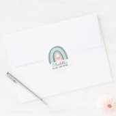 Boho Rainbow Baby shower Ronde Sticker (Envelop)