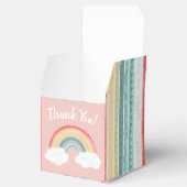 Boho Rainbow Baby shower Roze Bedankdoosjes (Geopend)