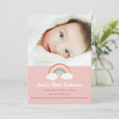 Boho Rainbow Baby shower Roze Kaart (Staand voorkant)