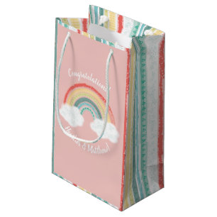 Boho Rainbow Baby shower Roze Klein Cadeauzakje