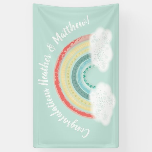 Boho Rainbow Baby shower Spandoek (Verticaal)