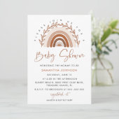 Boho Rainbow Baby shower Uitnodiging (Staand voorkant)