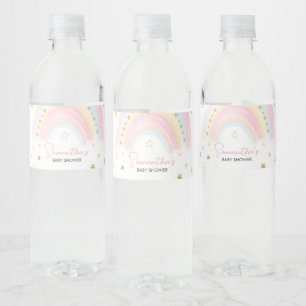 Boho Rainbow Baby shower Waterfles Etiket