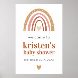 Boho Rainbow Baby shower Welkom Poster