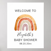 Boho Rainbow Baby shower Welkomstteken Poster (Voorkant)