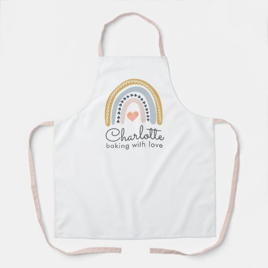 Boho Rainbow-baken met liefde Schort (Voorkant)