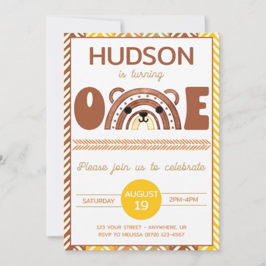 Boho Rainbow Beer eerste uitnodiging op zaterdag (Voorkant)