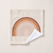 Boho Rainbow Beige Terracotta Bad Handdoek (Wasdoekje)