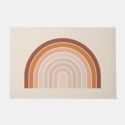 Boho Rainbow Beige Terracotta Deurmat (Voorkant)