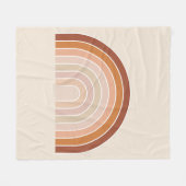 Boho Rainbow Beige Terracotta Fleece Deken (Voorkant (Horizontaal))