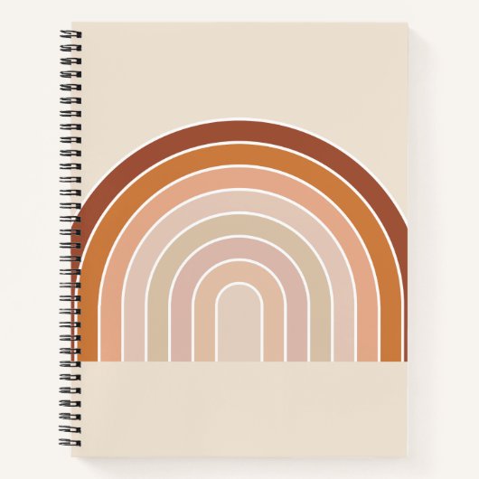 Boho Rainbow Beige Terracotta Notitieboek (Voorkant)
