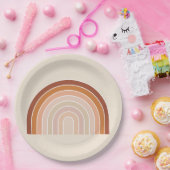 Boho Rainbow Beige Terracotta Papieren Bordje (Feest)